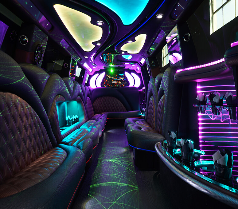 Interior of limo service