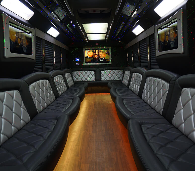 Interior party bus rental