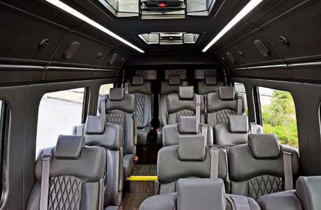 mini bus rentals with power outlets